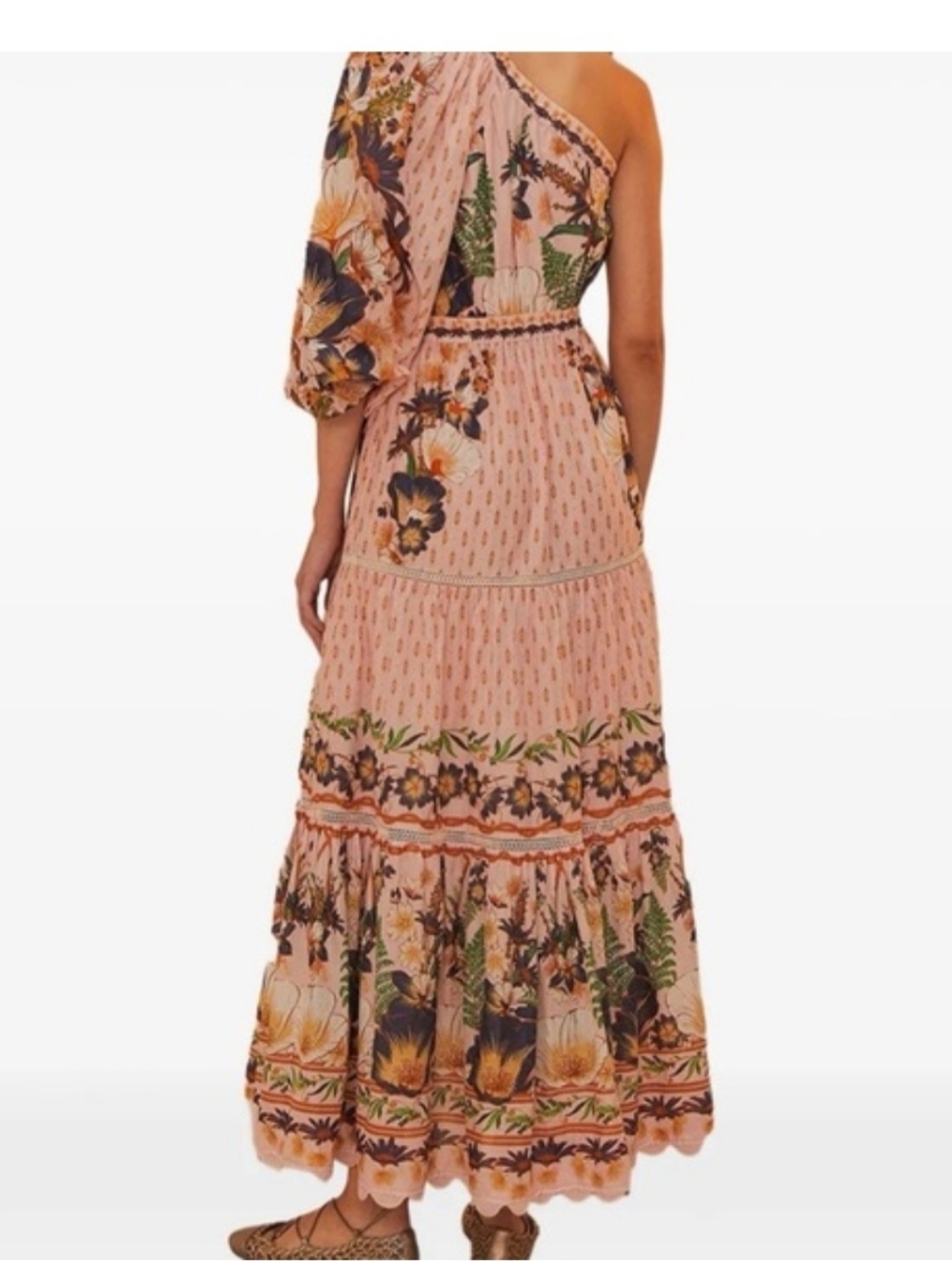 FARM Rio Peach Floral One-Shoulder Maxi Dress - Picture 2 of 8